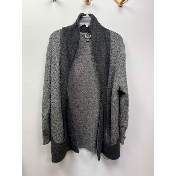 AZI ladies‎ large Gray/Black open front cardigan with pockets - Picture 1 of 6